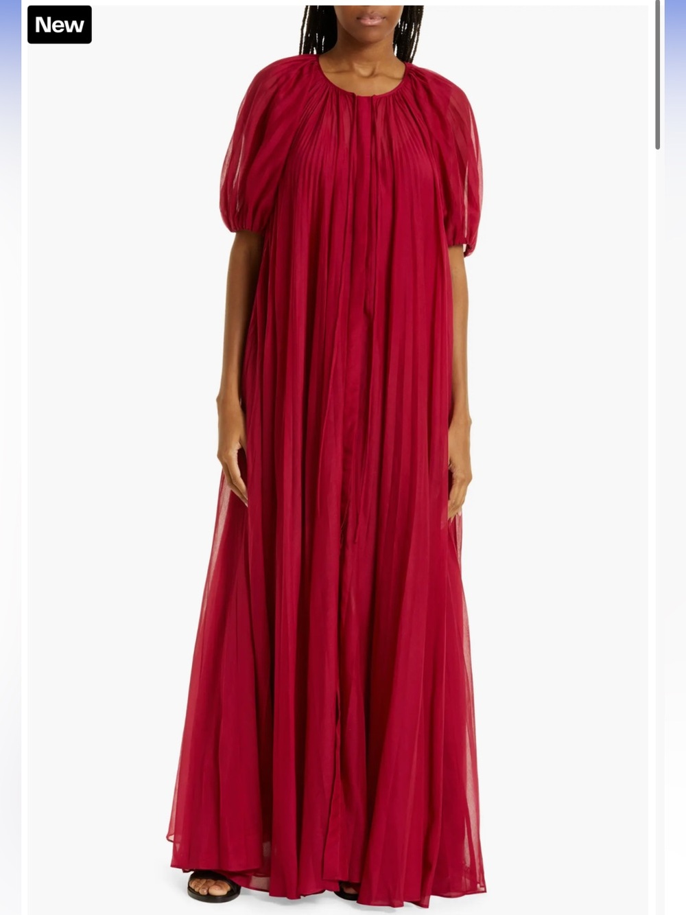 Sunburst Pleat Elbow Sleeve Maxi Dress - Picture 2 of 7
